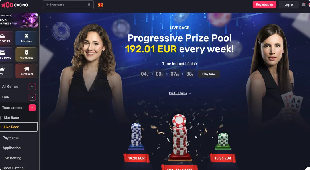 Woo Casino hjemmeside